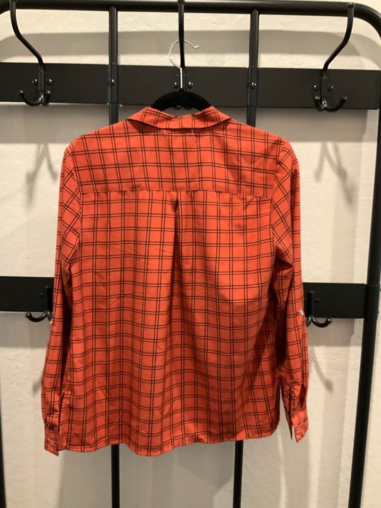 Notations Orange and Black Plaid Button-Up Shirt - Picture 3 of 3